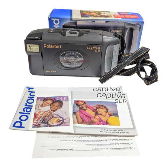 Vintage Polaroid Captiva SLR SE Instant Film Camera & Original Box - Picture 1 of 15